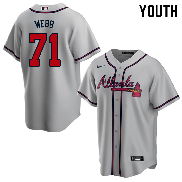 Nike Youth #71 Jacob Webb Atlanta Braves Baseball Jerseys Sale-Gray